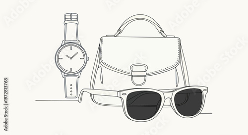 Fashion accessories on a table.