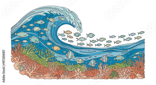 School of Small Fish Swimming Together.