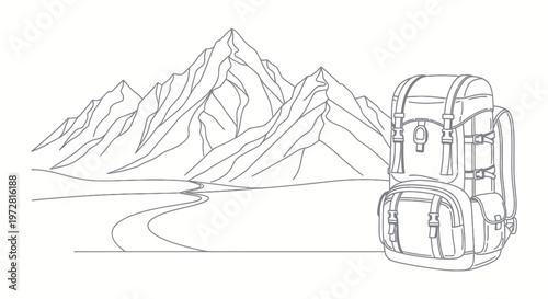 Detailed Illustration of a Backpack.