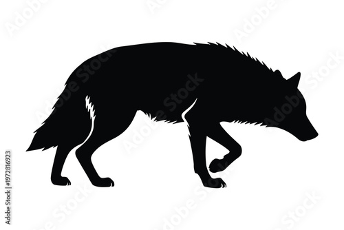 Silhouette of a wolf a powerful and majestic creature in shadow