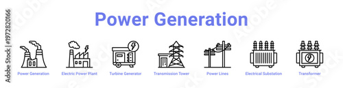Power Generation web icons in banners and collections