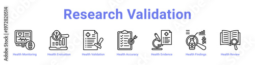 Research Validation web icons in banners and collections