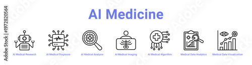 Ai Medicine web icons in banners and collections
