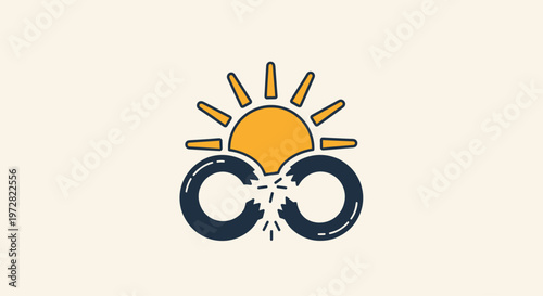 Black and yellow bicycle wheel sunrise.