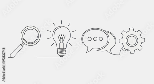 Innovation Ideas Concept Line Icons.
