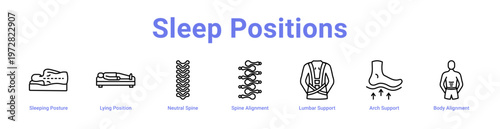 -Sleep Positions web icons in banners and collections