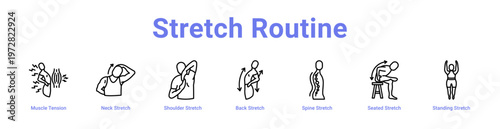 -Stretch Routine web icons in banners and collections