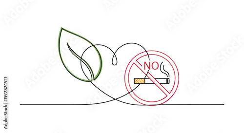 No Smoking Healthy Heart Leaf.