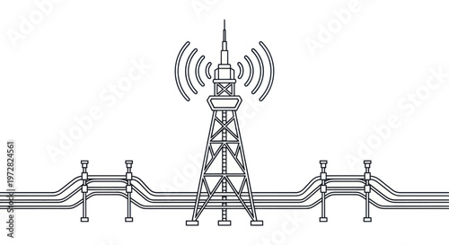 Cellular Tower Communication Signal Station.