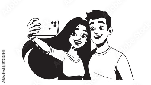 Cartoon illustration of a loving mother with her child son or daughter in a family moment