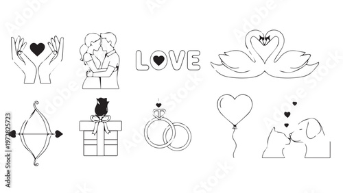 Hand drawn vector icons set of women