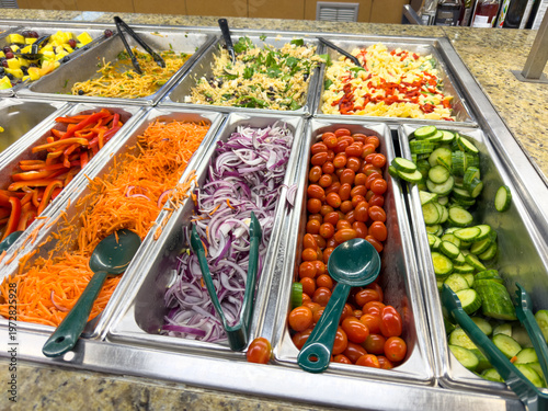Whole Foods Salad Bar Fresh Vegetables And Toppings Buffet Display