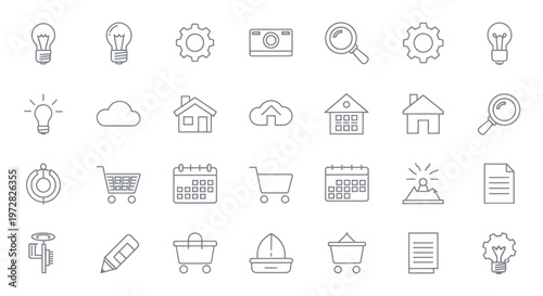 Collection of business and technology icons.