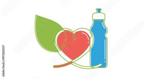 Healthy Drink and Fresh Fruit Symbol.