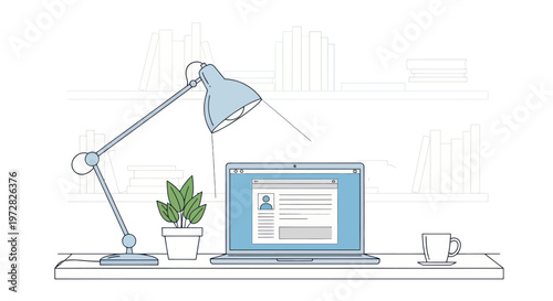 Laptop Computer on a Desk Workspace.