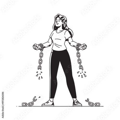 Woman playing saxophone in simple black silhouette illustration style