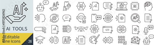 線の編集ができるAIツールに関するアイコンセット（アウトライン化していない）
