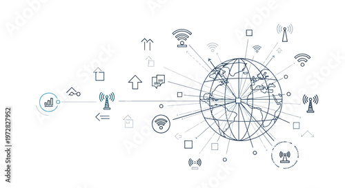 Global communication network and digital connectivity concept.