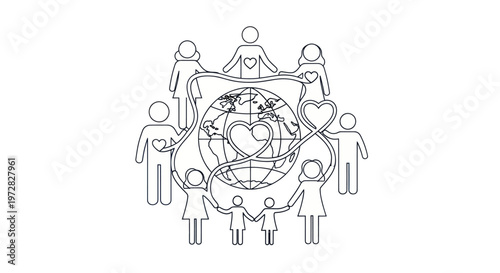 Global human connection and community support concept