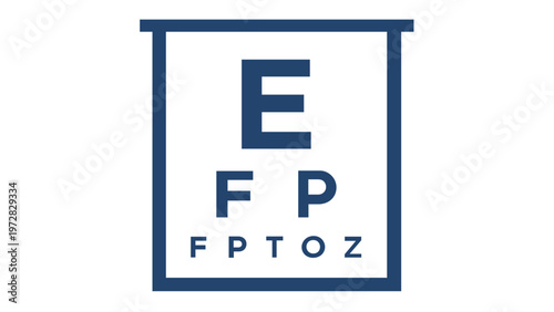 Eye Chart Snellen Vision Test Vector Icon Illustration for Ophthalmology and Optometry Clinics, Minimalist Flat Design for Medical Healthcare Apps and Websites, Scalable AI-Generated Graphic.