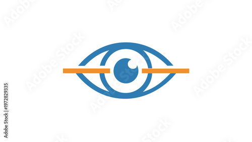 Biometric Eye Scan Vector Icon Illustration for Security and Medical Vision Health, Minimalist Flat Design Scalable Graphic for Digital Authentication, Ophthalmology, and Optometry Services
