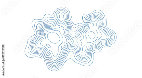 Abstract topographic map lines with elevation contours on a white background.