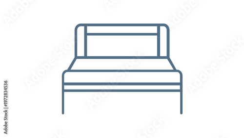 Modern minimalist bookshelf line icon vector illustration. Sleek home furniture design for interior storage, library organization, and decor. Scalable flat graphic for web and print applications.