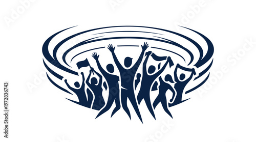 Team Victory Celebration Silhouette