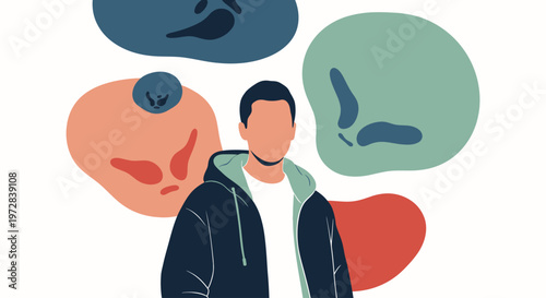 Man with thoughts and emotions.