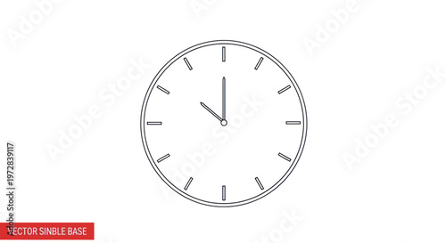 Simple Clock Face Icon Vector, Time Concept, Minimalist Design