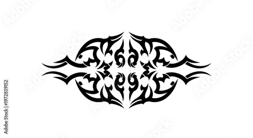 Tribal Tattoo Design - Black Ornament on White Background