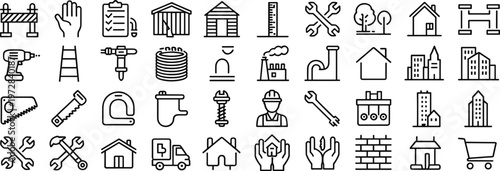 Construction and Building Icons Set tools