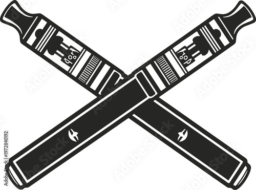 Crossed Electronic Cigarettes Vector Illustration vape