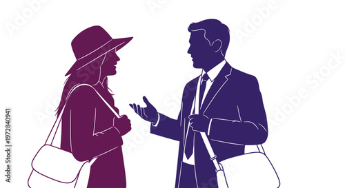 Business people silhouette talking