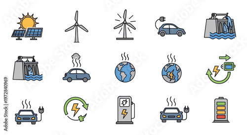 Eco-friendly energy sources and electric vehicles.