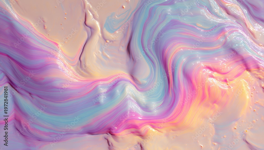Fototapeta premium Abstract Swirls of Pastel Colors in Creamy Texture.