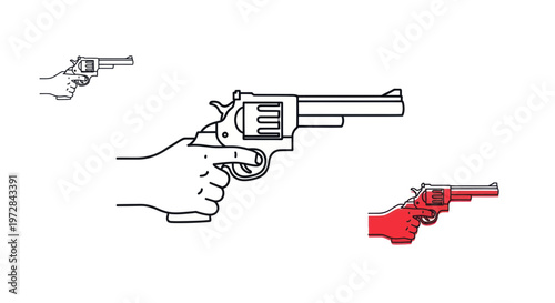 Hand Holding Revolver Gun