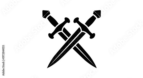 Crossed Swords Illustration - Medieval Weaponry Symbol