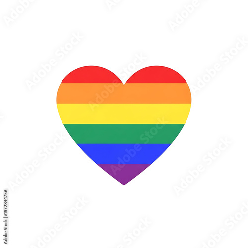 Rainbow heart symbol on a white background Free Download Rainbow heart symbol on a white background - GFXLoad