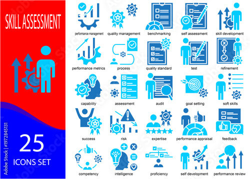 skill assessment icon sheet glyph color