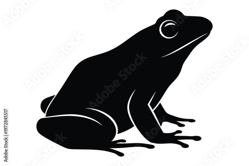 Black silhouette of a frog a minimalist amphibian illustration