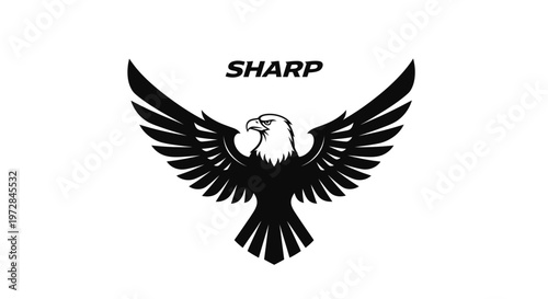 Sharp Eagle Emblem - Bold Silhouette Logo Design