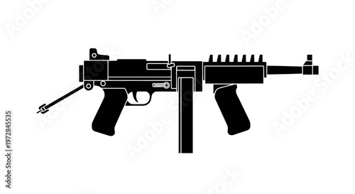 Silhouette of a Submachine Gun