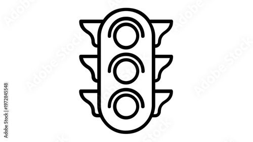 Traffic light line icon vector illustration. Minimalist stoplight symbol for road safety, urban transport, and city navigation. Scalable flat design graphic for web, print, and mobile apps.