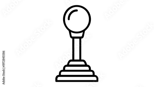 Manual Gear Shift Stick Vector Icon Illustration: A Minimalist Flat Line Art Design for Automotive, Car Transmission, and Vehicle Control Interface, Scalable AI-Generated Graphic Element.