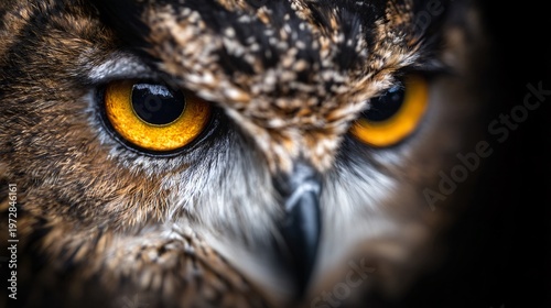 close-up portrait of owl eyes, nocturnal bird awareness, intense gaze, hyper-realistic texture, low light photography, dramatic rim lighting, conservation campaign visual, high resolution editorial st