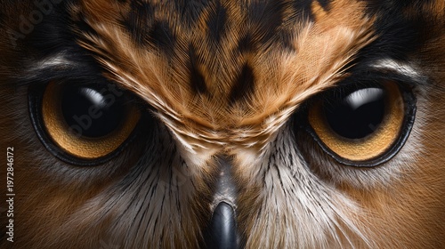 close-up portrait of owl eyes, nocturnal bird awareness, intense gaze, hyper-realistic texture, low light photography, dramatic rim lighting, conservation campaign visual, high resolution editorial st