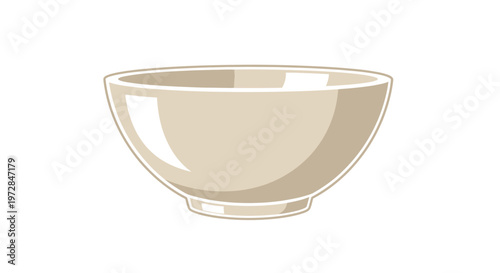 Empty Ceramic Bowl on White Background - Simple Clean Design