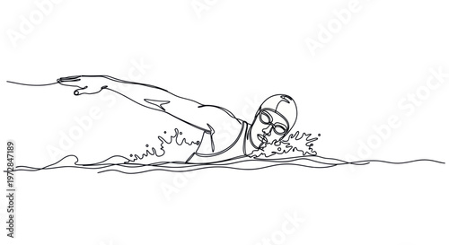 Female Swimmer Performing Butterfly Stroke in Water