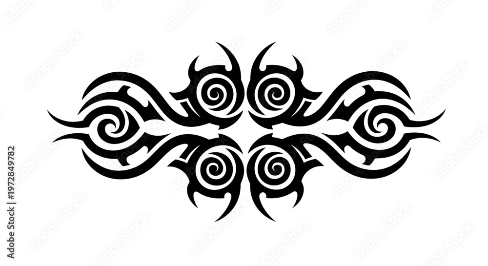 Fototapeta premium Tribal Tattoo Design Element - Black Ornate Swirl Pattern